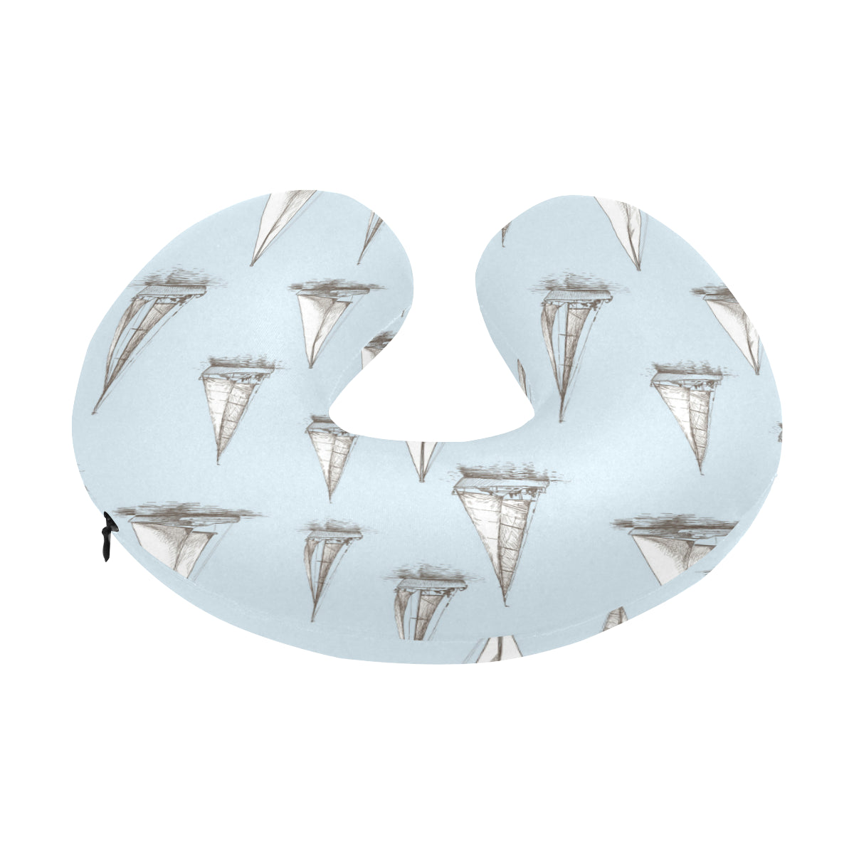 Sailing Ships Pattern Print Design A01 U-Shaped Travel Neck Pillow