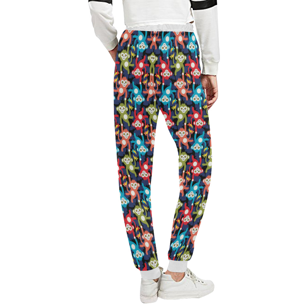 Monkey Colorful Design Themed Print Unisex Sweatpants