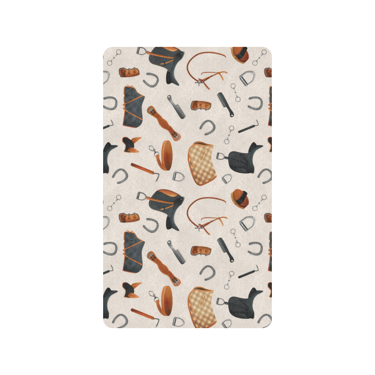 Equestrian Equipment Print Pattern Rubber Doormat