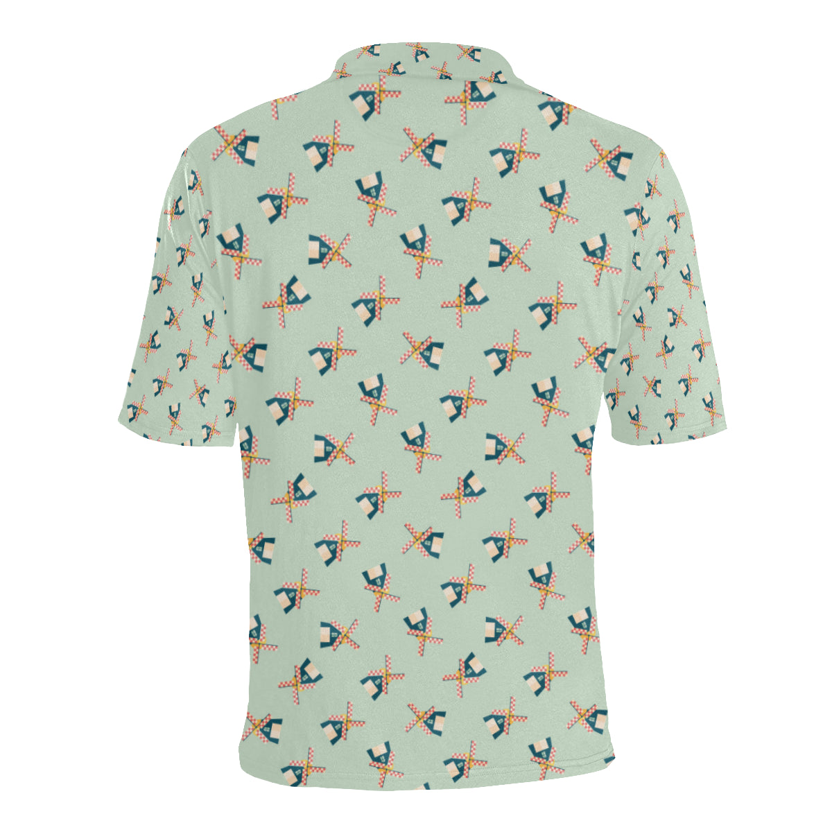 Windmill Pattern Print Design 02 Men Polo Shirt