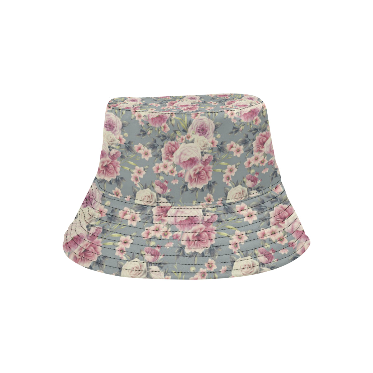 Peony Pattern Print Design PE05 Unisex Bucket Hat