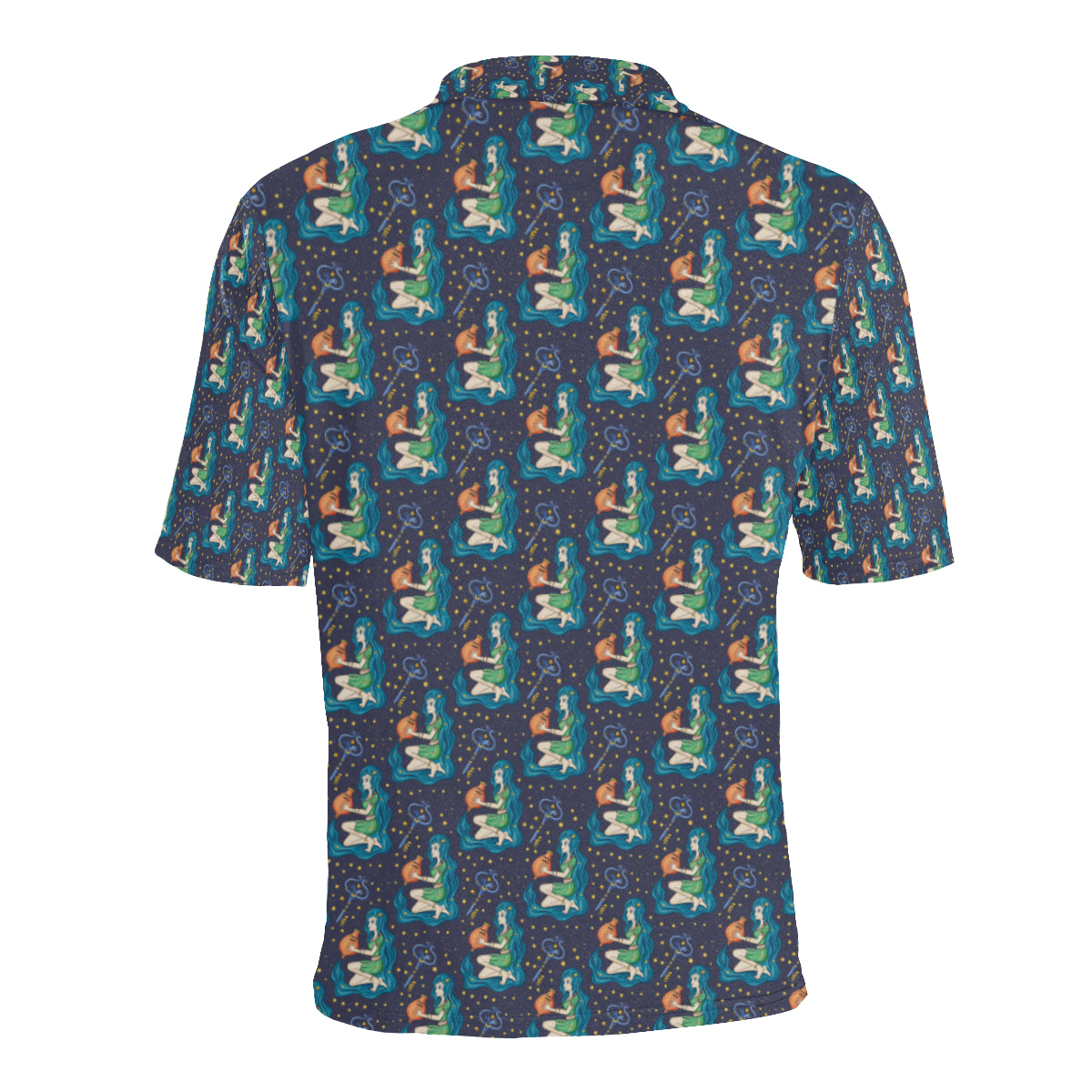 Aquarius Zodiac Pattern Print Design 03 Men Polo Shirt