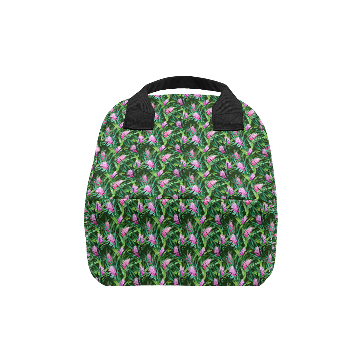 Tropical Folower Pink Heliconia Print Insulated Lunch Bag