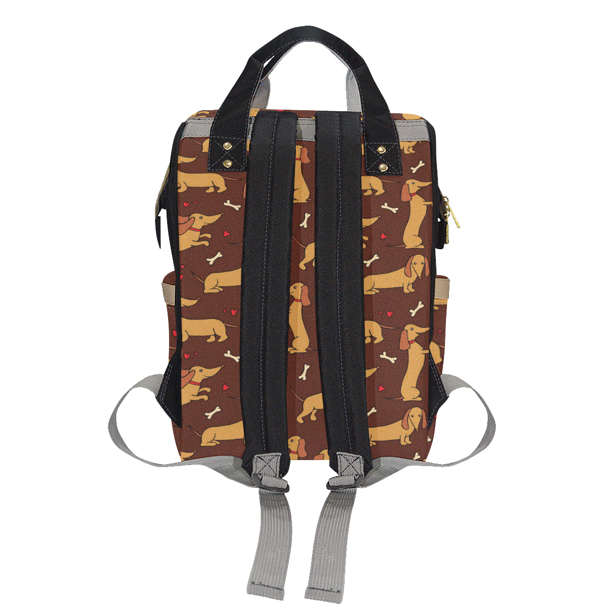 Dachshund Happy Print Pattern Diaper Bag Backpack
