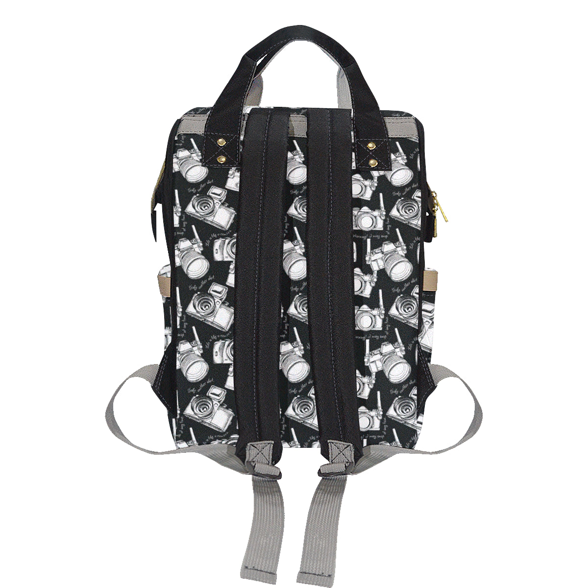 Camera Pattern Print Design 01 Diaper Bag Backpack