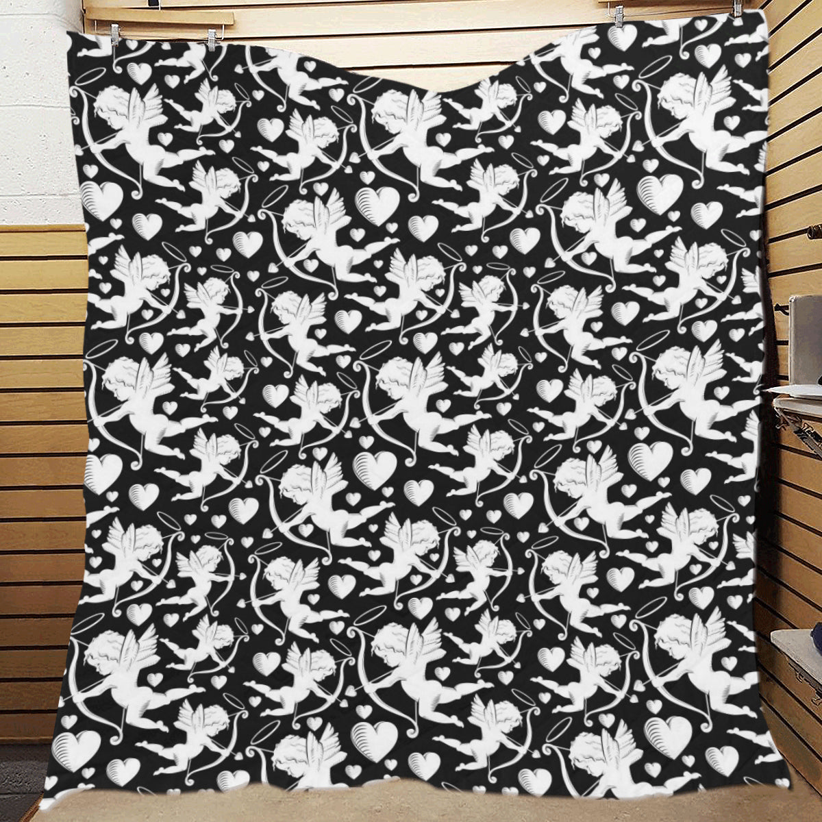 Cupid Pattern Print Design 04 Premium Quilt