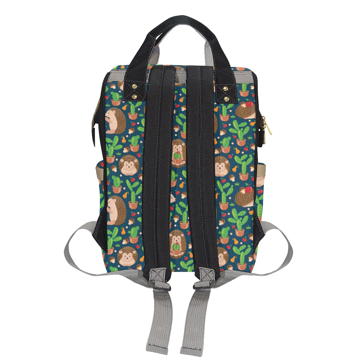 Hedgehog Cactus Pattern Print Design 04 Diaper Bag Backpack
