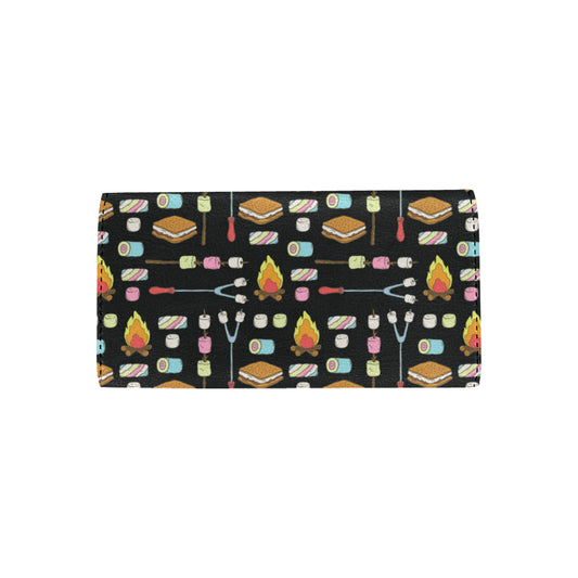 Camping Campfire Marshmallows Women's Trifold Wallet