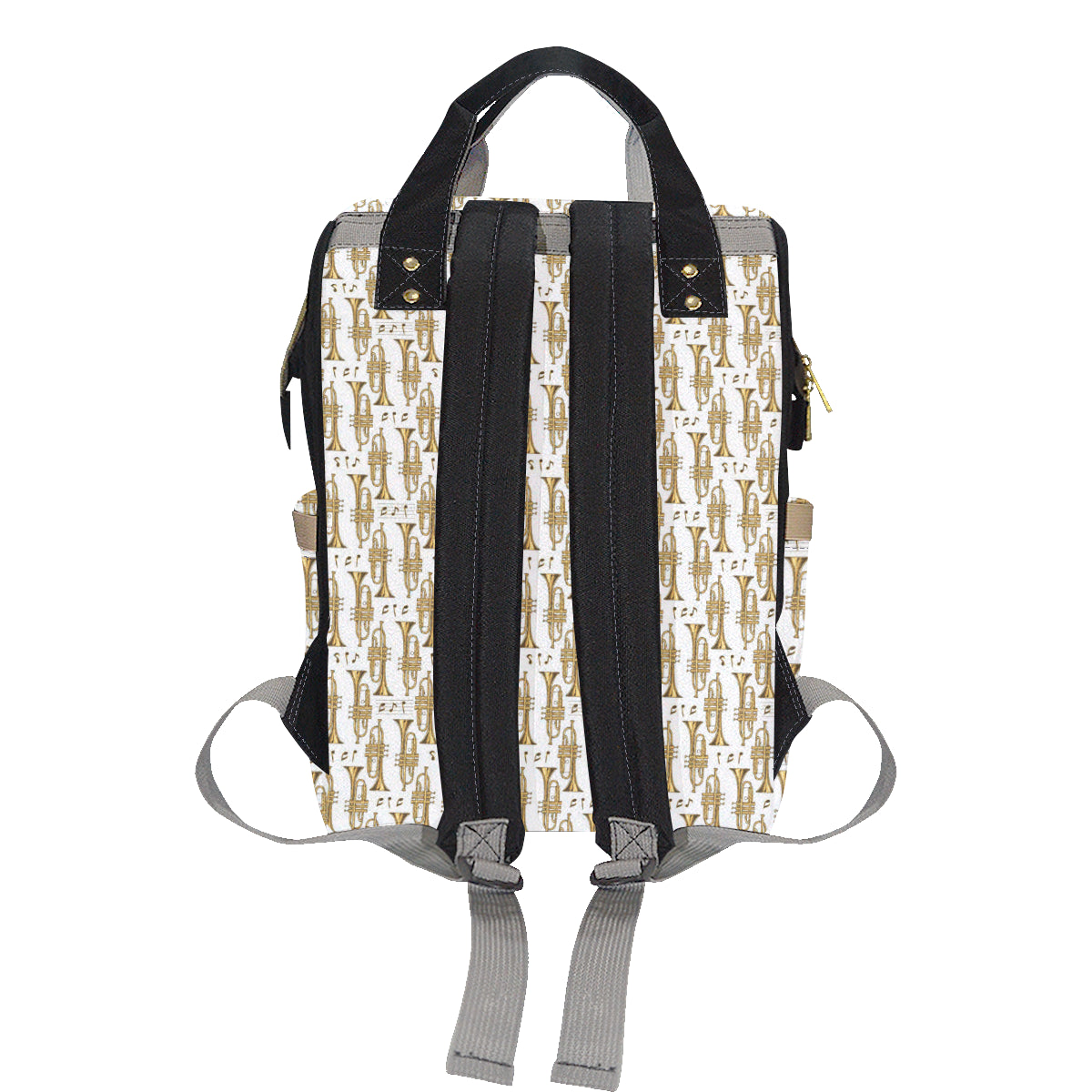 Trumpet with Music Note Print Diaper Bag Backpack