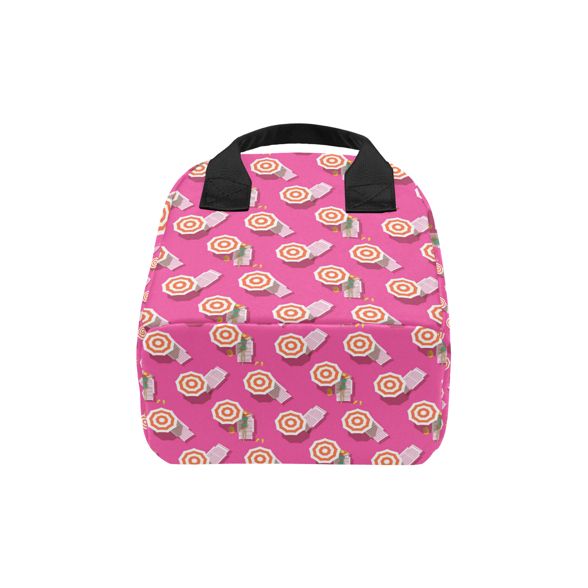 Beach Top View Umbrella Theme Insulated Lunch Bag