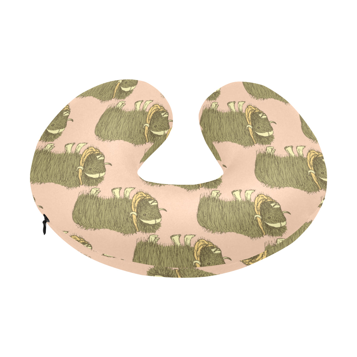 Yak Pattern Print Design 01 U-Shaped Travel Neck Pillow