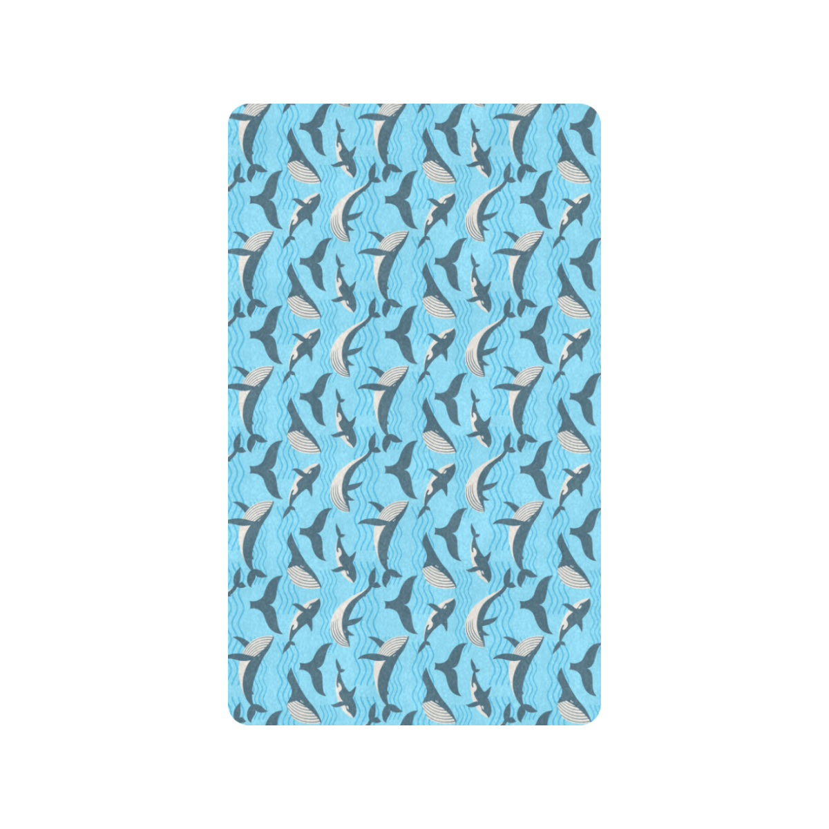 Whale Pattern Design Themed Print Rubber Doormat