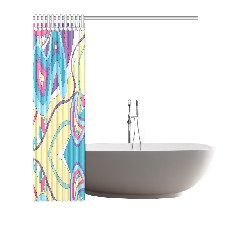 Funky Retro Pattern Print Design A01 Shower Curtain