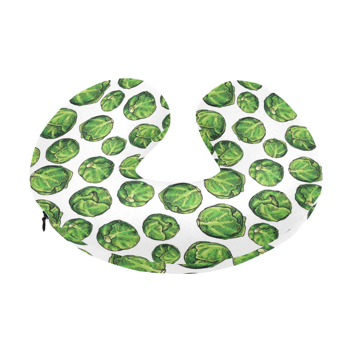 Brussels Sprouts Pattern Print Design 02 U-Shaped Travel Neck Pillow