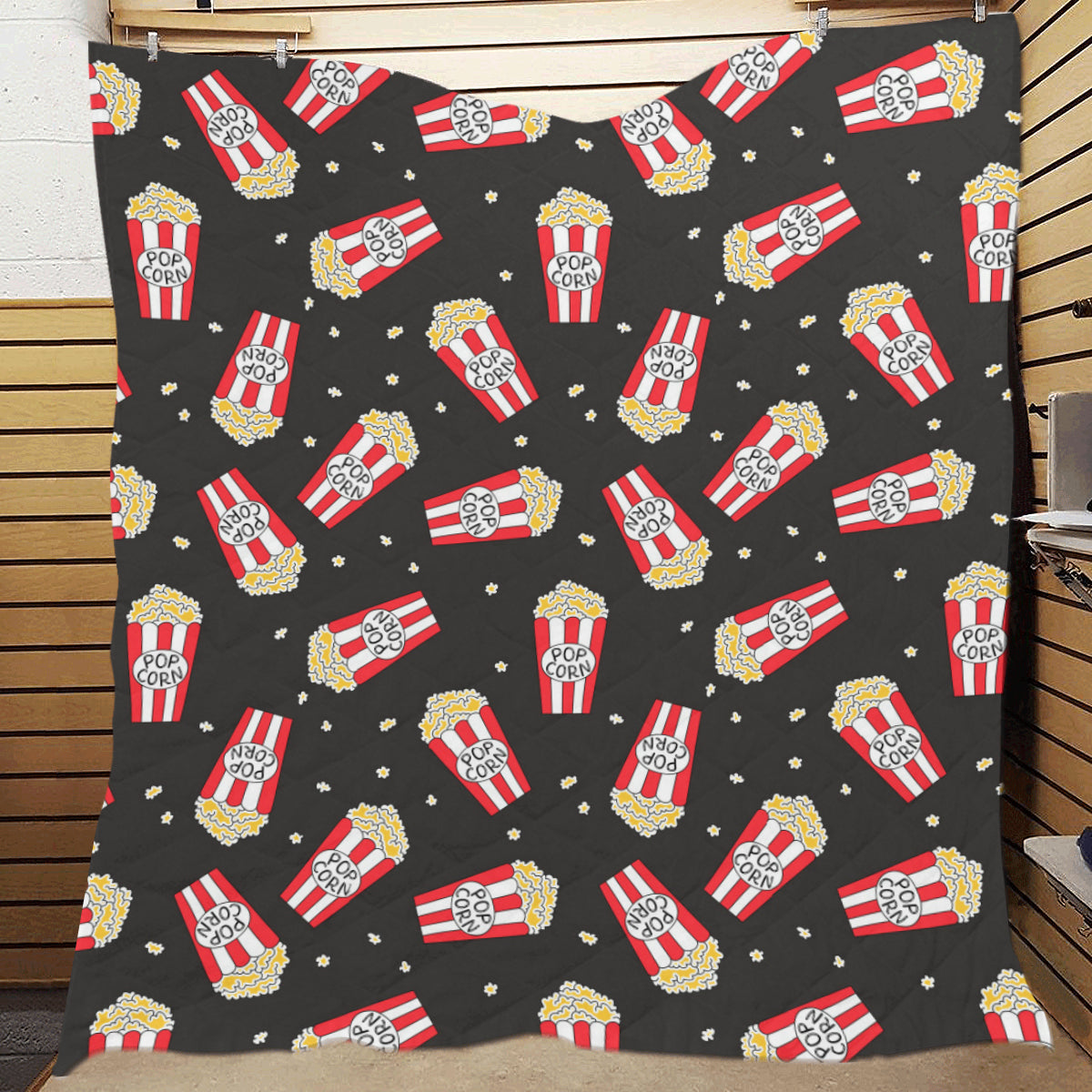 Popcorn Pattern Print Design A01 Premium Quilt