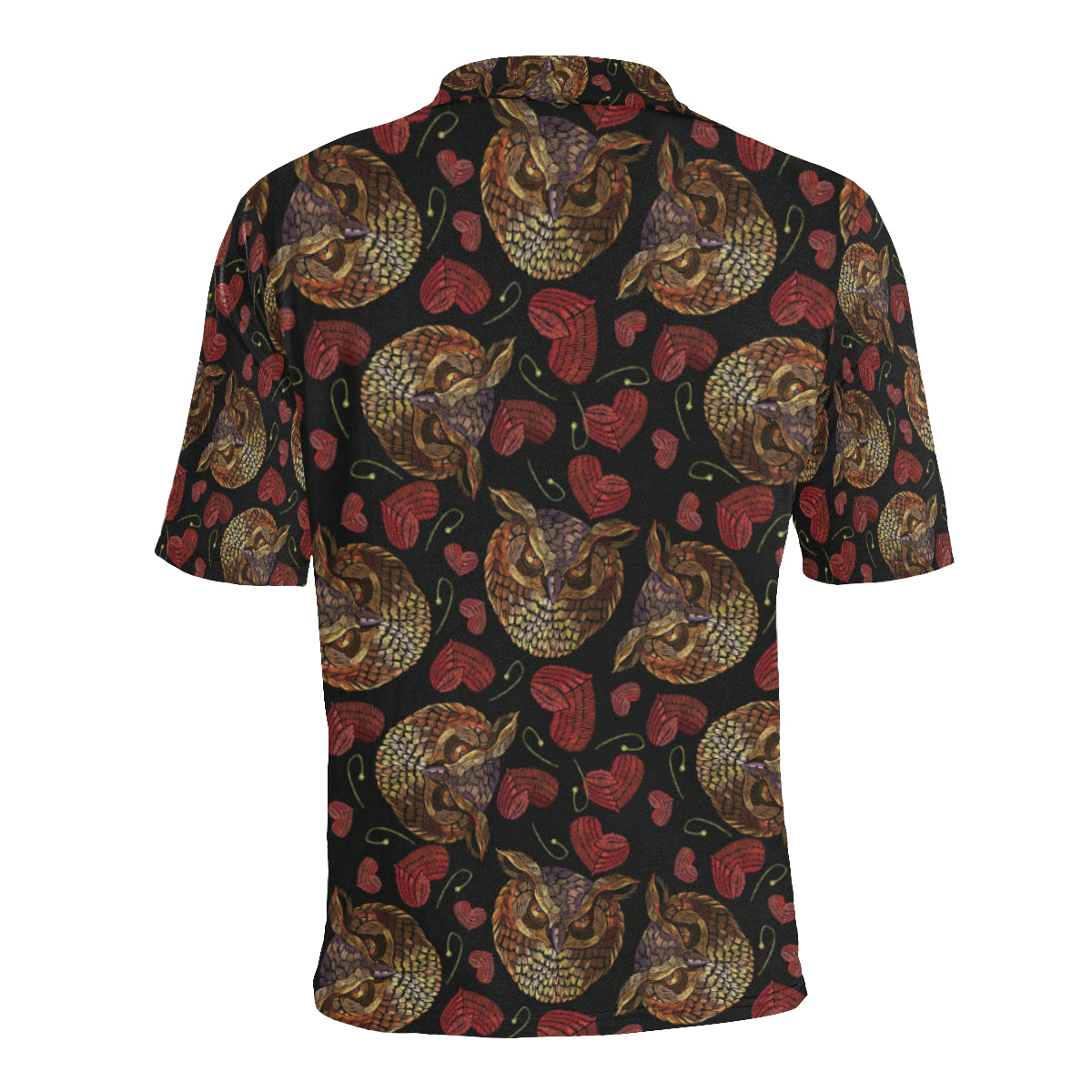 Owl Pattern Print Design A08 Men Polo Shirt