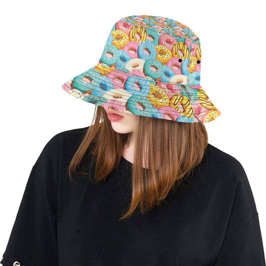 Donut Pattern Print Design DN01 Unisex Bucket Hat