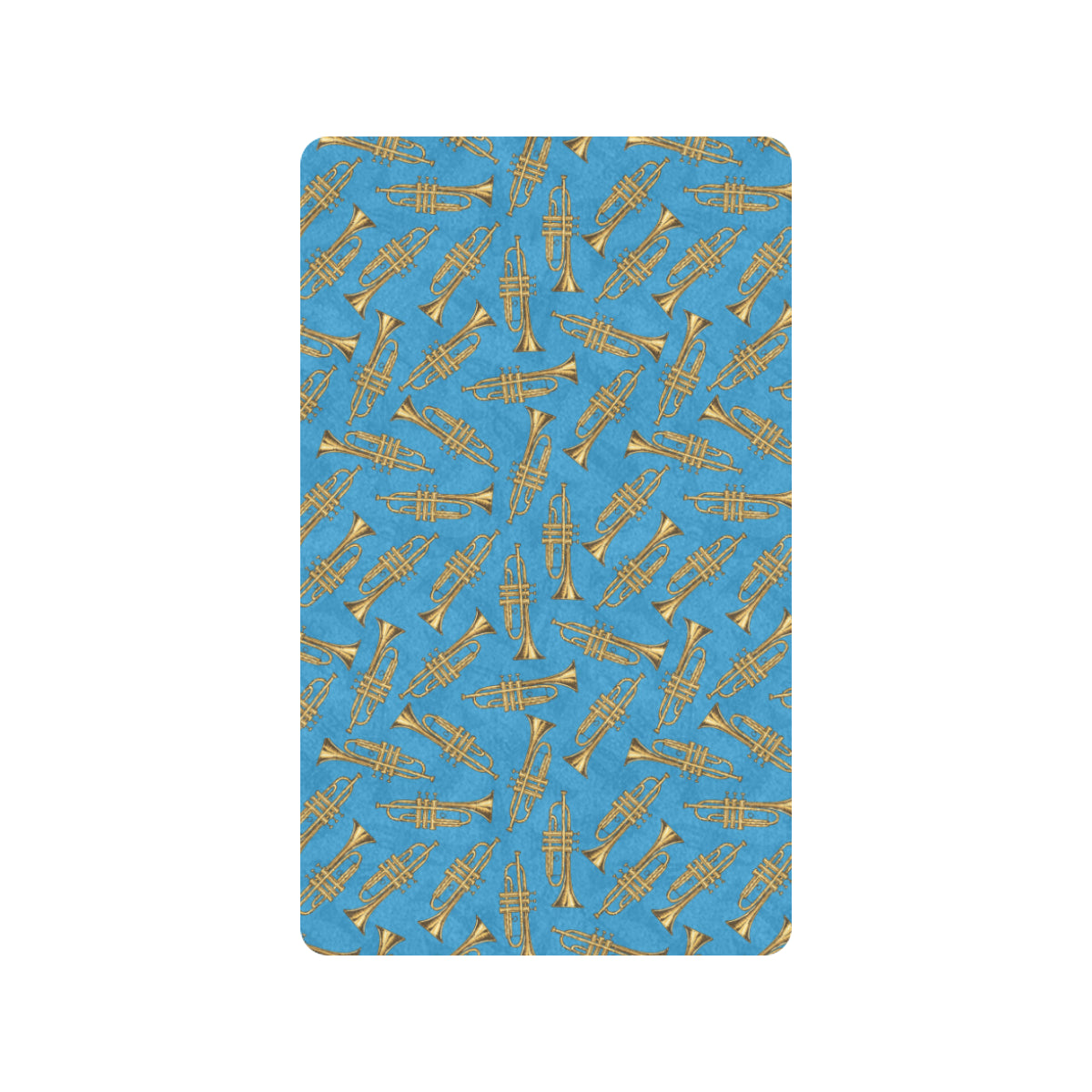 Trumpet Golden Pattern Themed Print Rubber Doormat