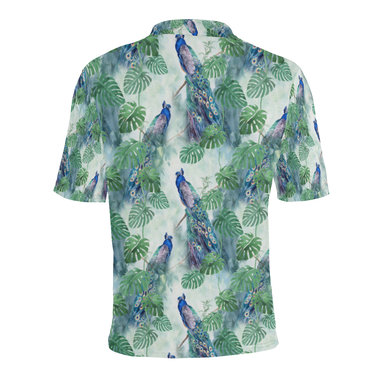 Peacock Pattern Print Design A02 Men Polo Shirt