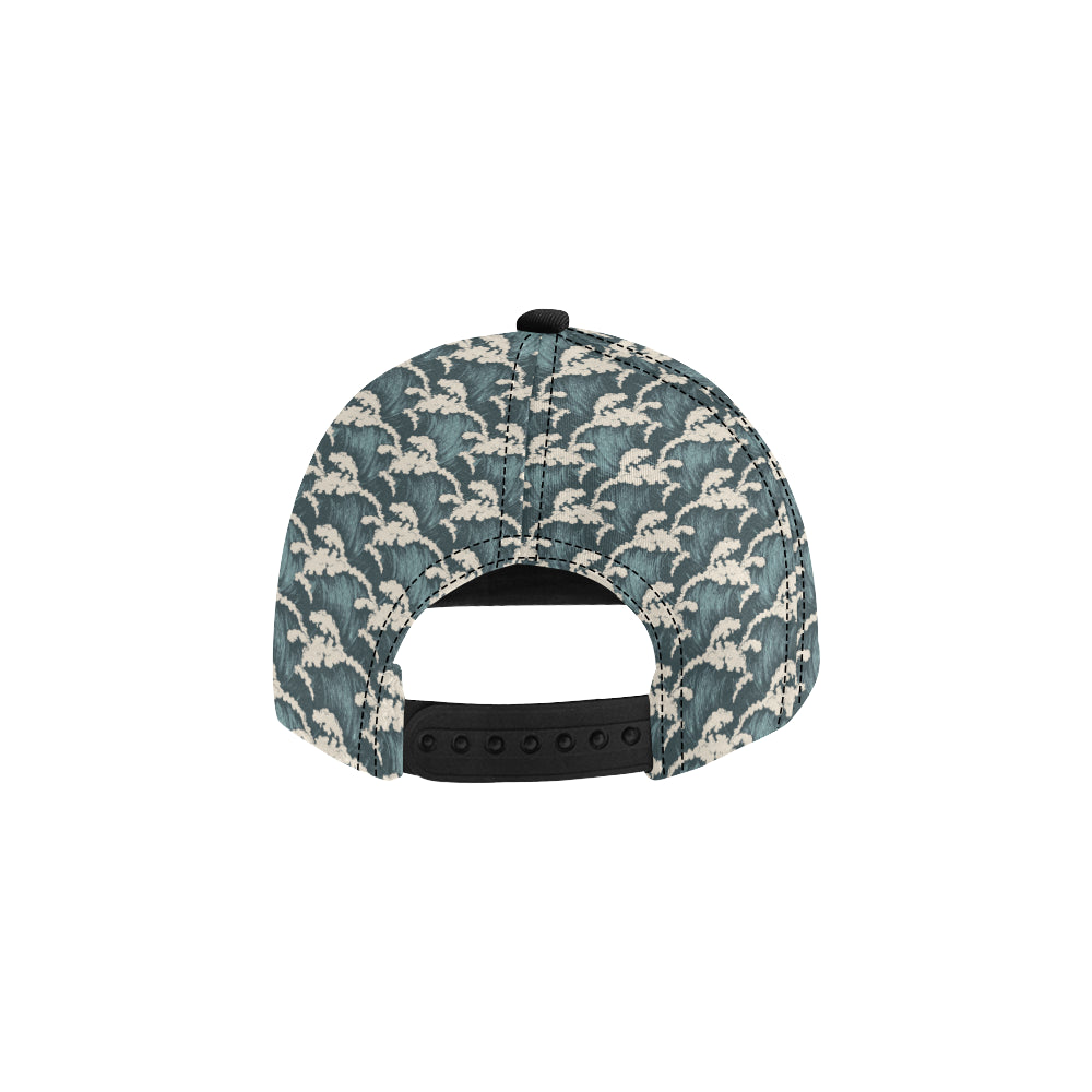 Wave Art Print Snapback Cap