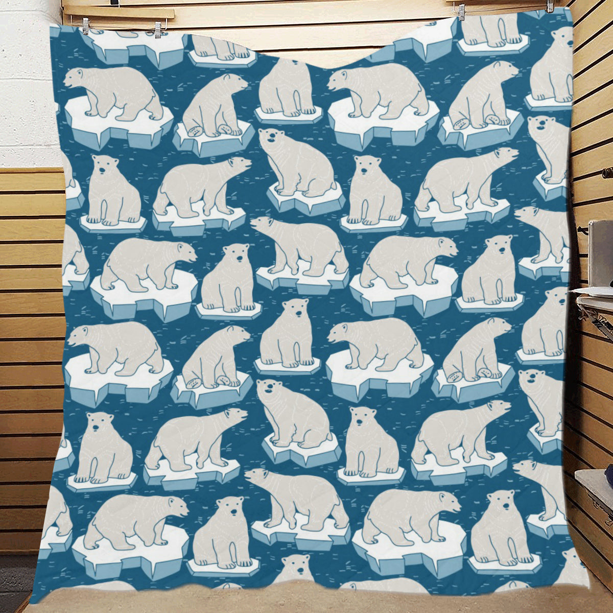 Polar Bear Pattern Print Design PB03 Premium Quilt