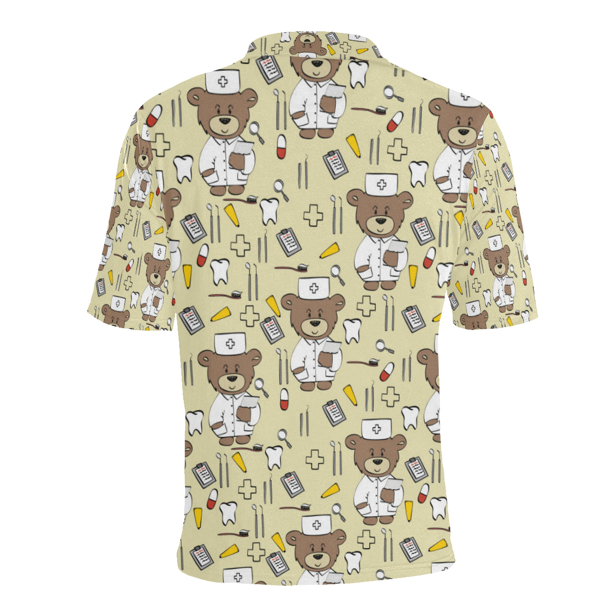 Nurse Bear Pattern Print Design A02 Men Polo Shirt