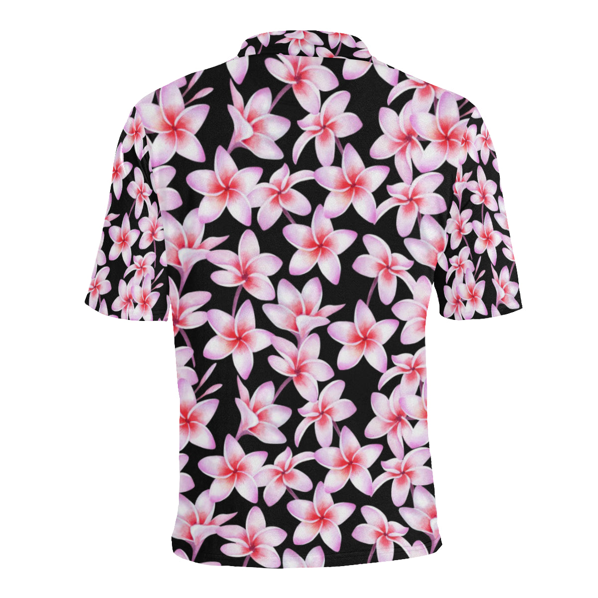 Pink Plumeria Pattern Print Design PM09 Men Polo Shirt