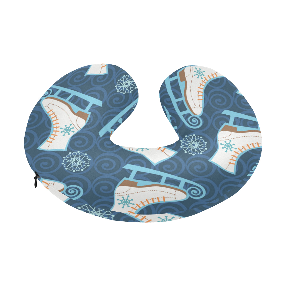 Ice Skate Pattern Print Design 01 U-Shaped Travel Neck Pillow