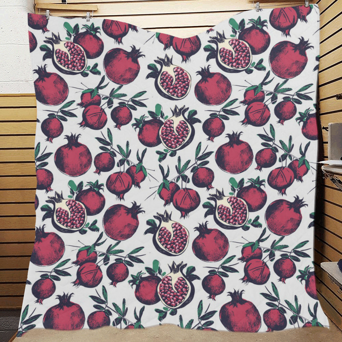 Pomegranate Pattern Print Design PG01 Premium Quilt