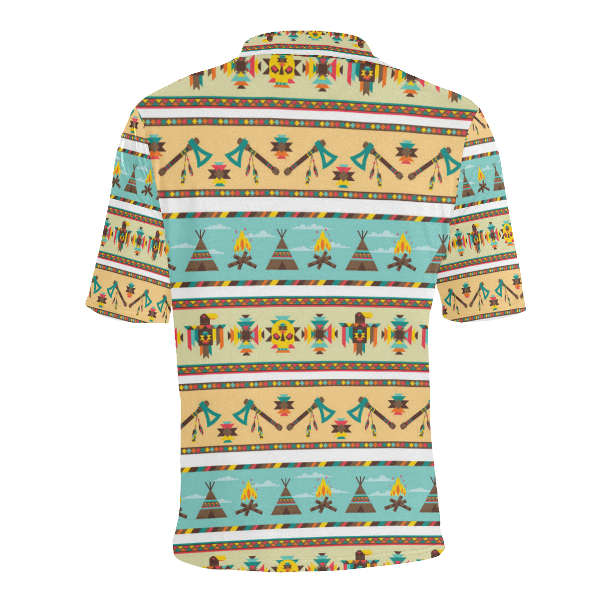 American indian Life Pattern Men Polo Shirt