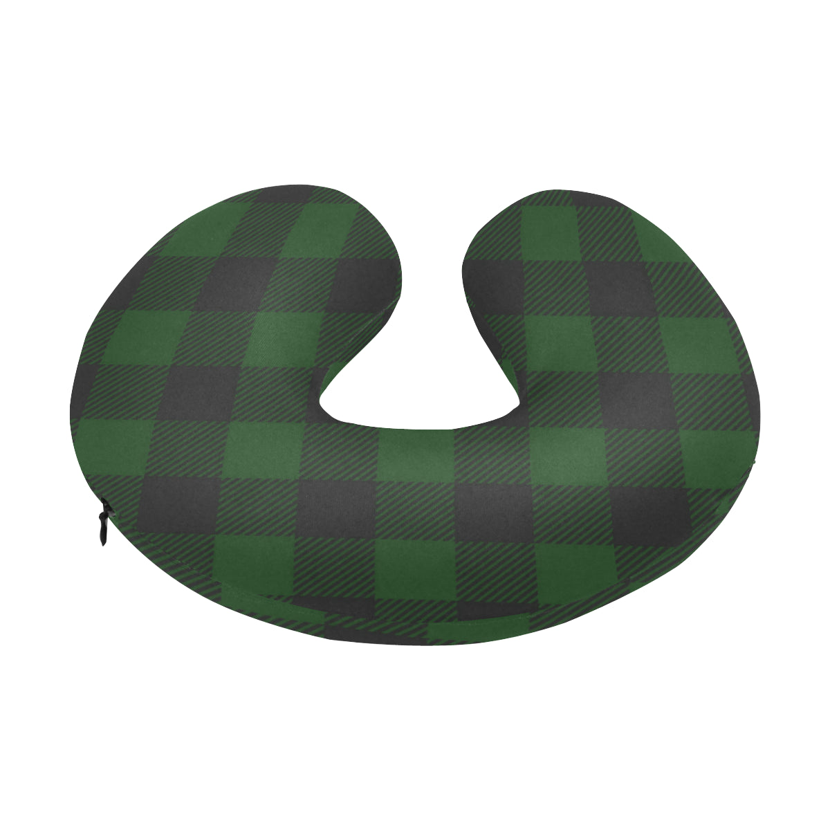 Buffalo check Green Pattern Print Design 02 U-Shaped Travel Neck Pillow