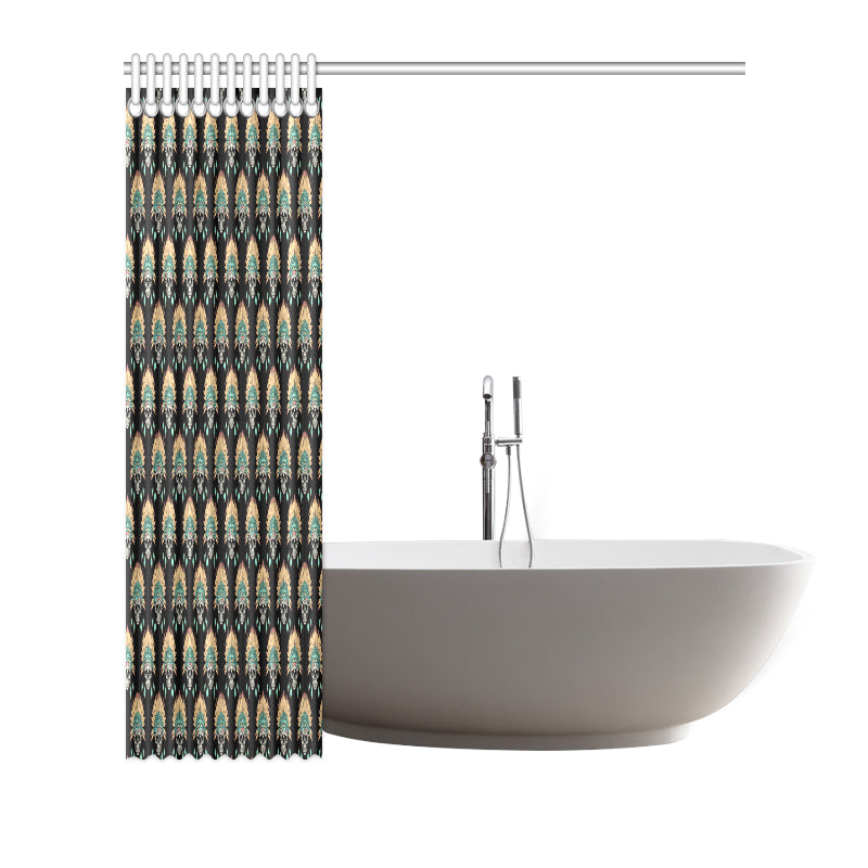 American indian Skull Pattern Shower Curtain