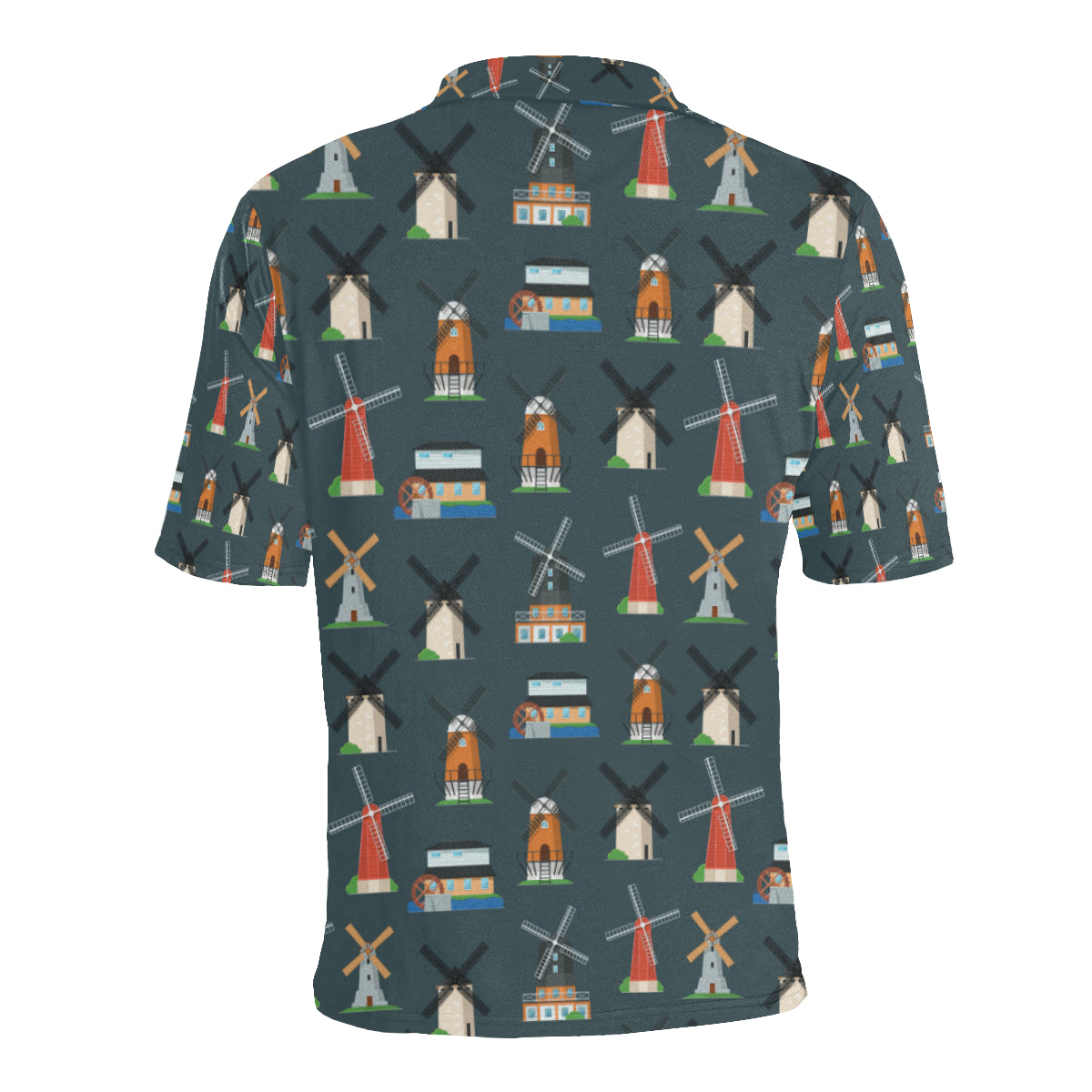 Windmill Pattern Print Design 04 Men Polo Shirt