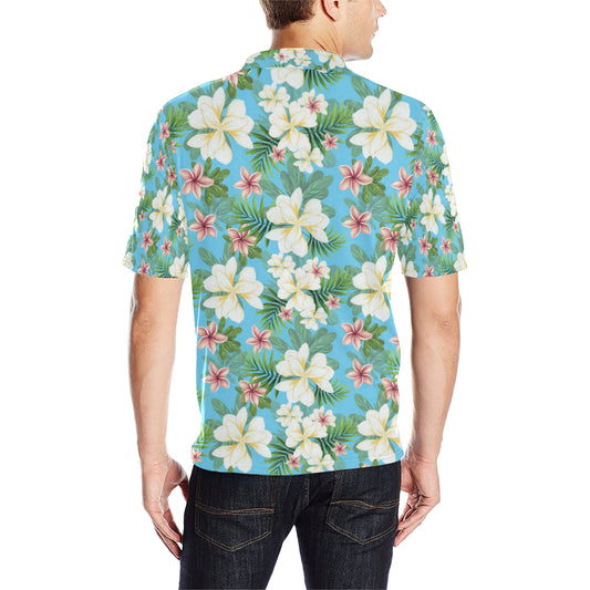 Plumeria Pattern Print Design PM028 Men Polo Shirt