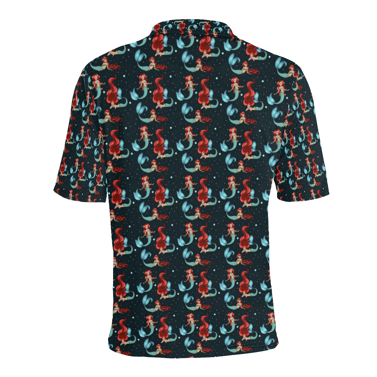 Mermaid Girl Themed Design Print Men Polo Shirt