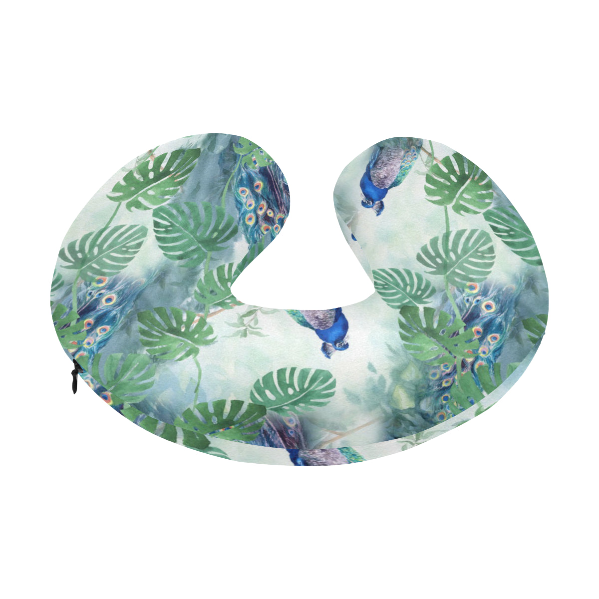 Peacock Pattern Print Design A02 U-Shaped Travel Neck Pillow