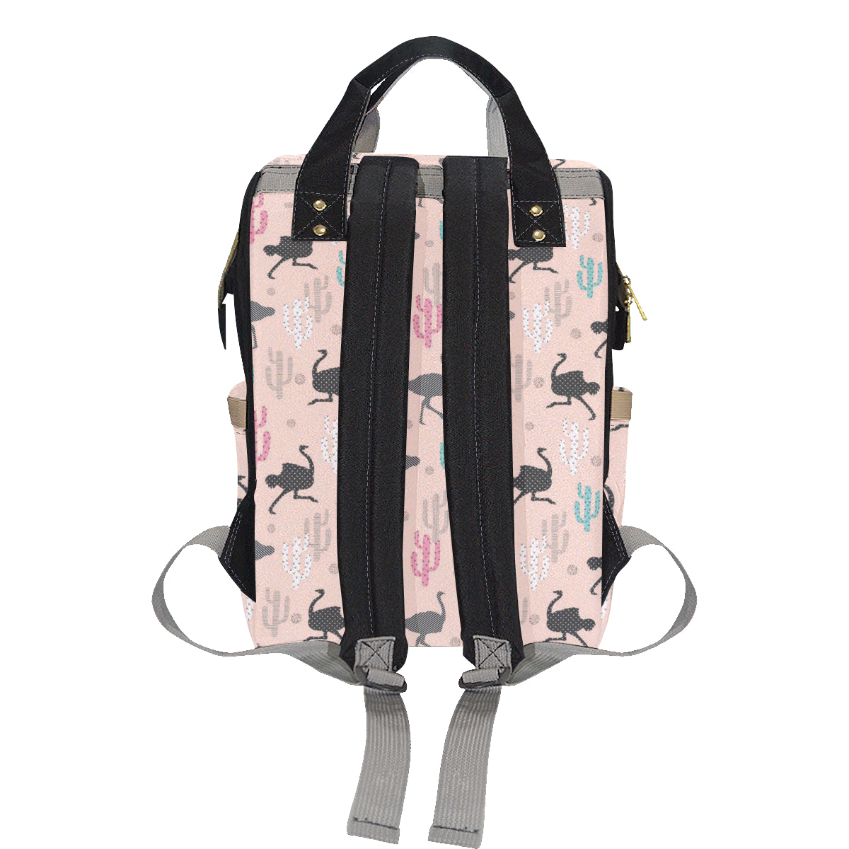Ostrich Pattern Print Design 03 Diaper Bag Backpack