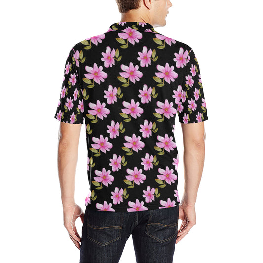 Magnolia Pattern Print Design MAG06 Men Polo Shirt