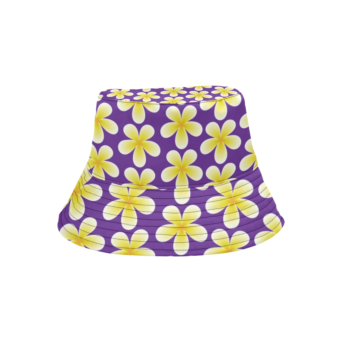 Yellow Plumeria Pattern Print Design PM05 Unisex Bucket Hat
