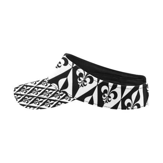 Fleur De Lis Black White Pattern Print Design 02 Unisex Sun Visor