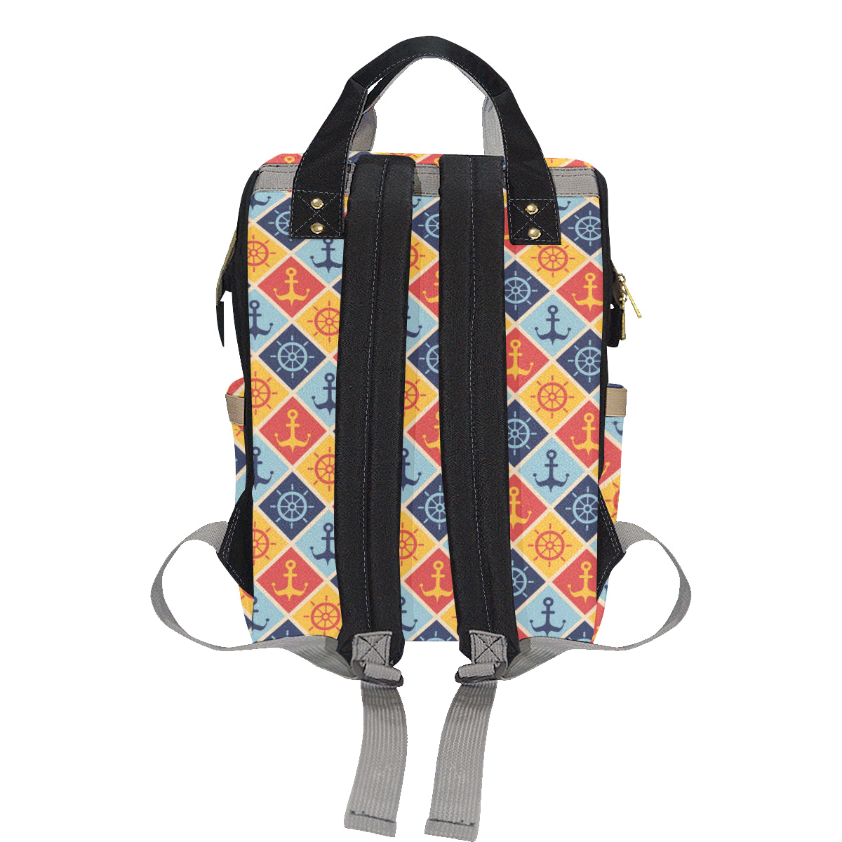 Nautical Pattern Design Themed Print Diaper Bag Backpack