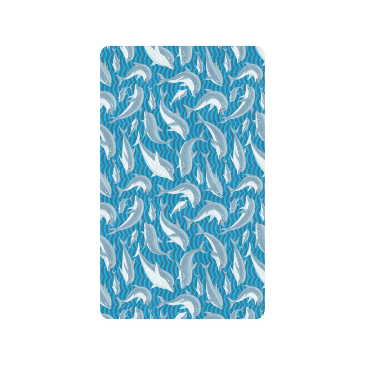 Dolphin Cute Print Pattern Rubber Doormat