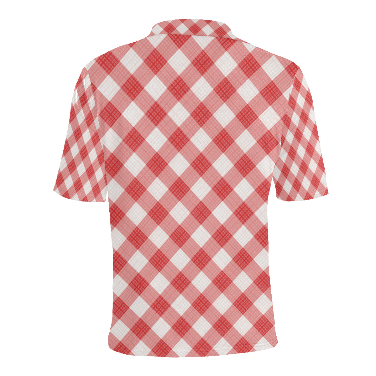 Gingham Red Pattern Print Design 01 Men Polo Shirt