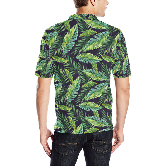 Tropical Flower Pattern Print Design TF06 Men Polo Shirt