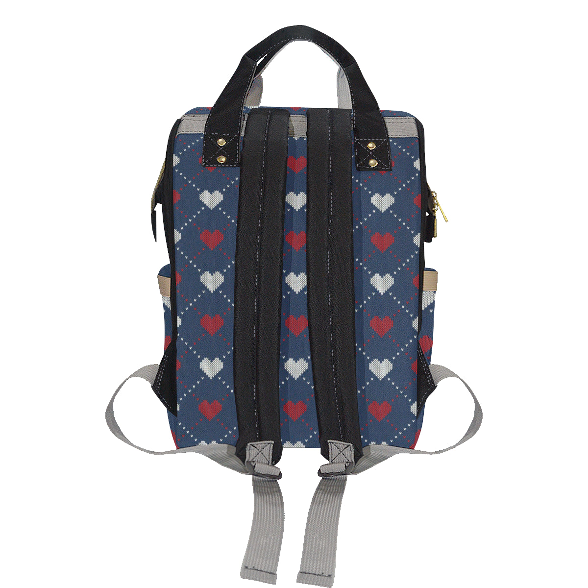 Heart Knit Pattern Print Design HE05 Diaper Bag Backpack