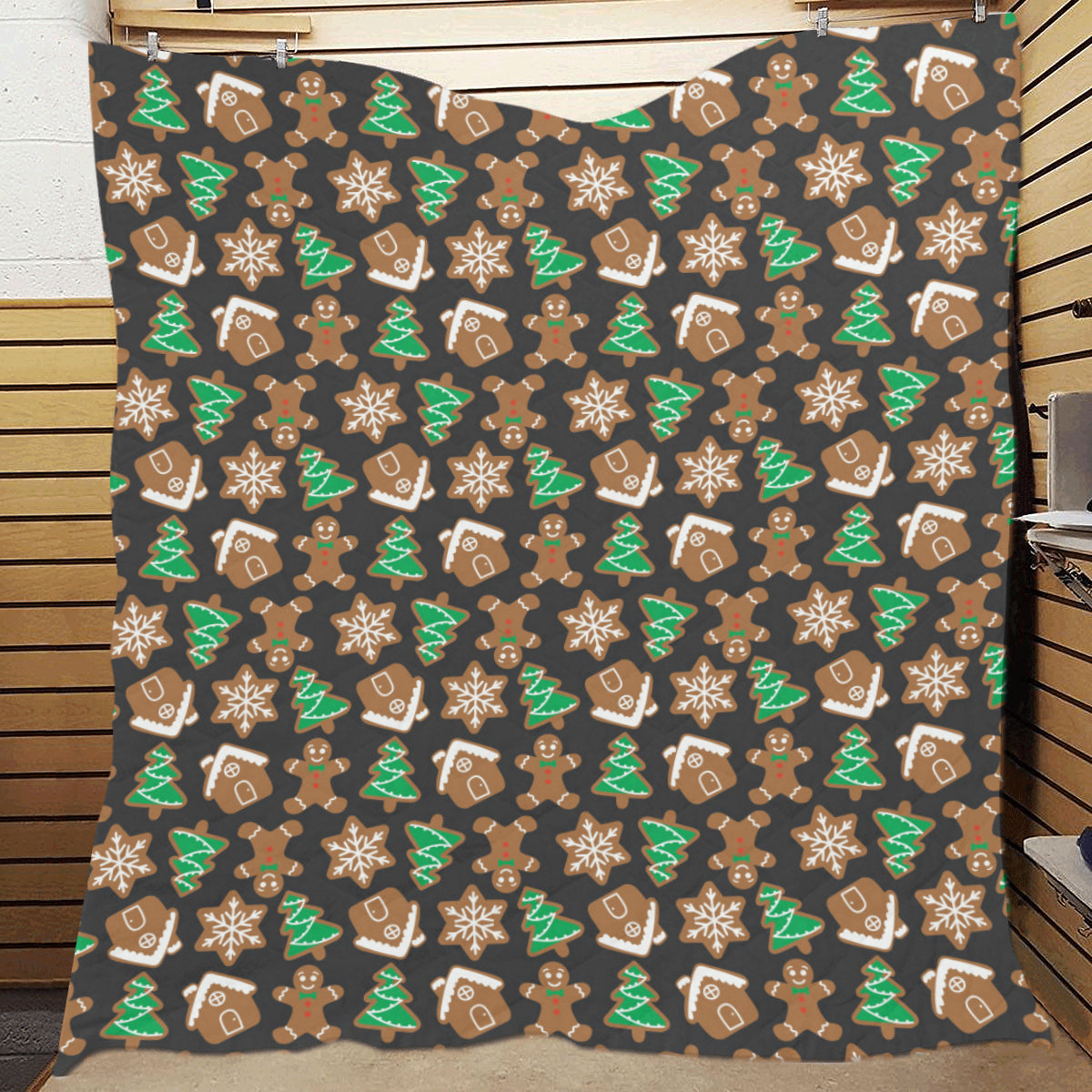 Gingerbread Pattern Print Design 02 Premium Quilt
