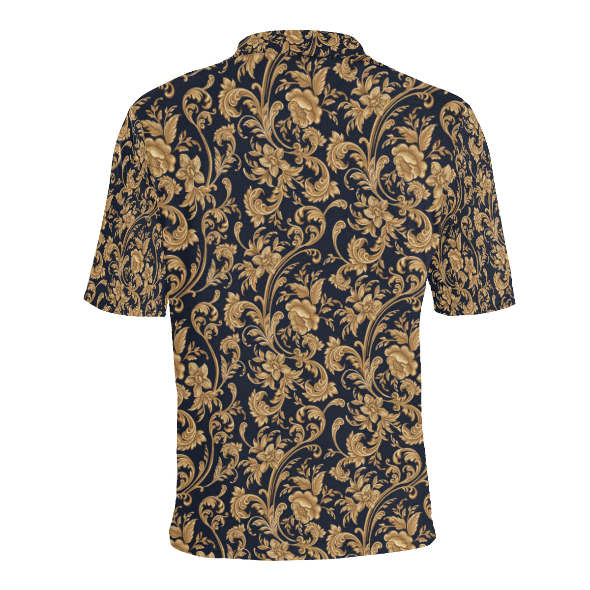 Baroque Golden Pattern Print Design 03 Men Polo Shirt