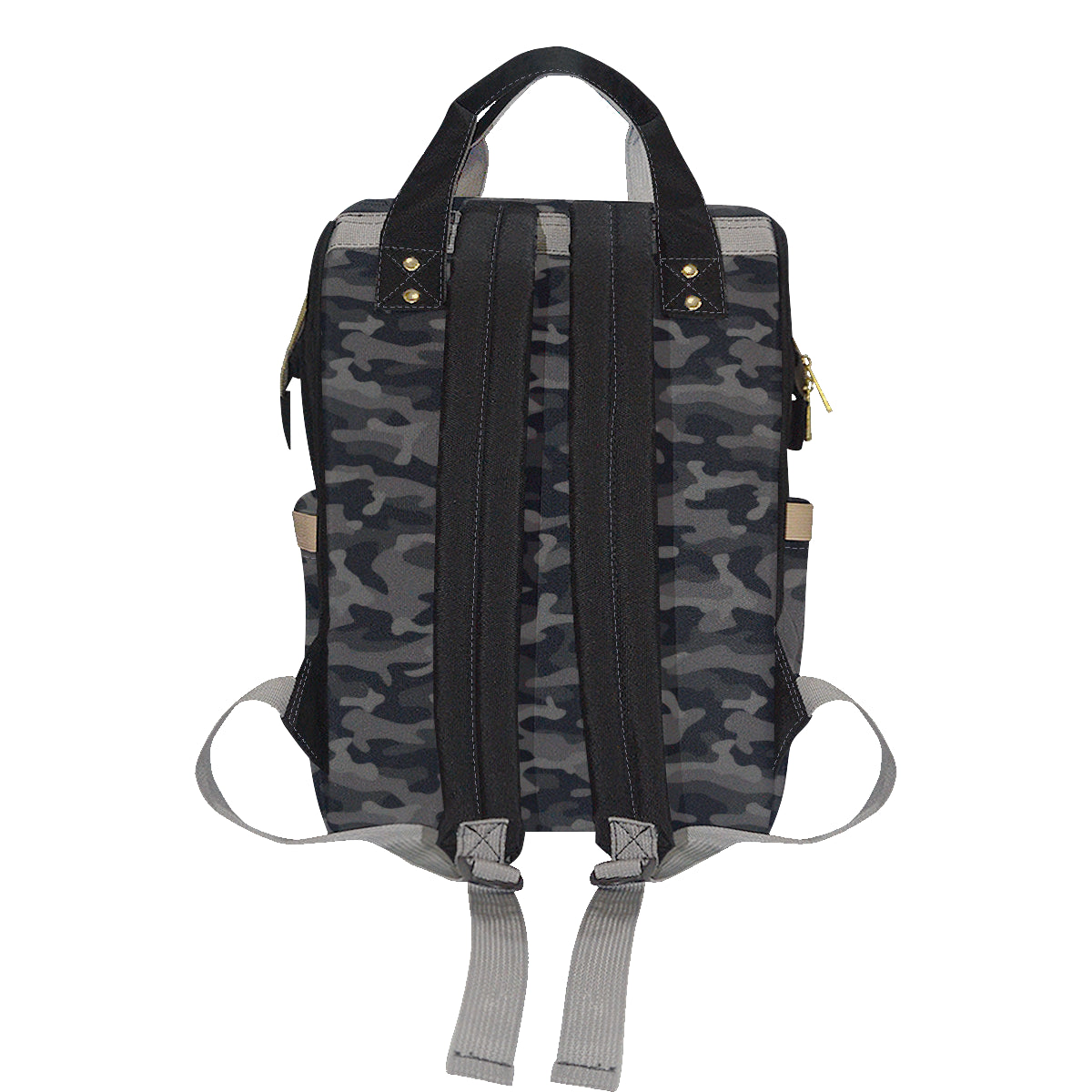 Camo Black Pattern Print Design 02 Diaper Bag Backpack