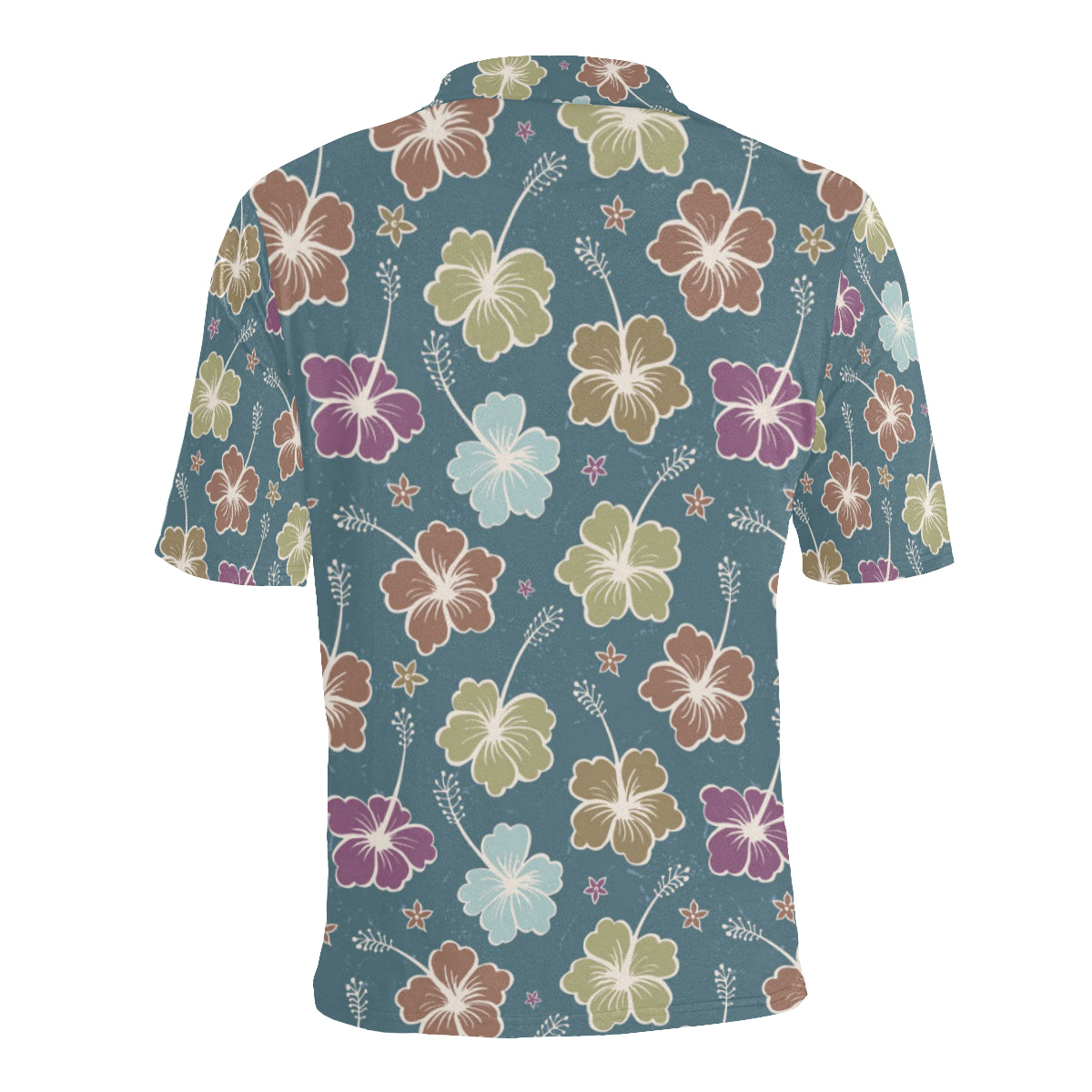 Hibiscus Pattern Print Design HB033 Men Polo Shirt