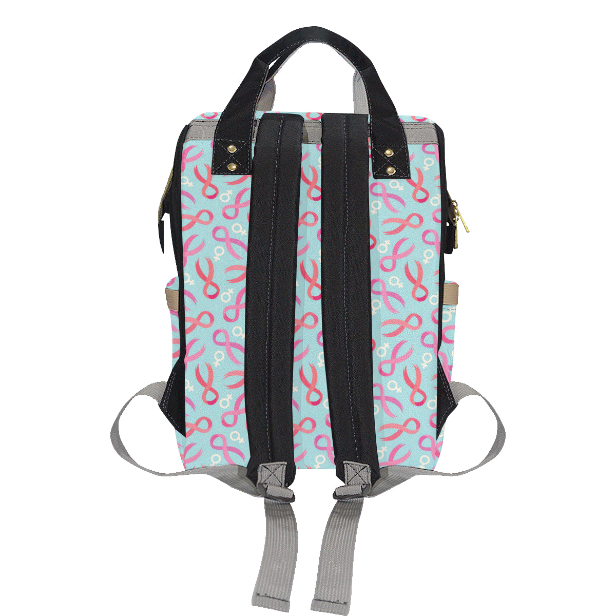 Breast cancer Pattern Print Design 03 Diaper Bag Backpack